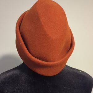 Vintage Excello Women's Wool Hat in Rust Color